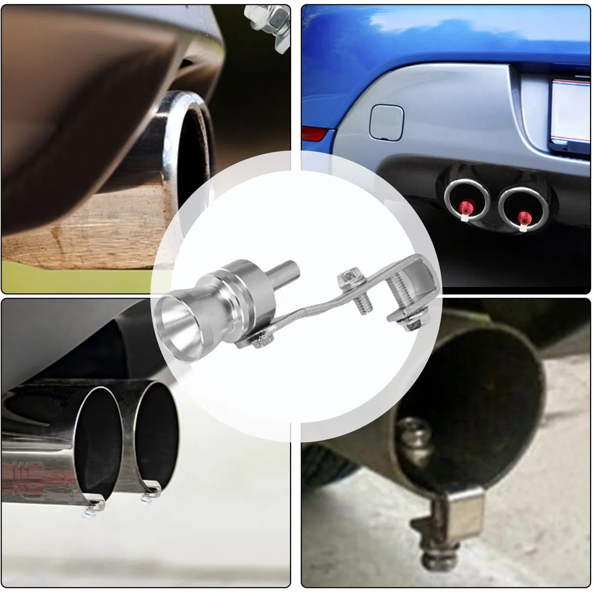 Fischio di scarico per auto – Simulatore di valvola di scarico turbo, generatore di suono per tubo di scappamento marmitta, fischio universale per tubo di scaric in alluminio | Accessorio per scarich