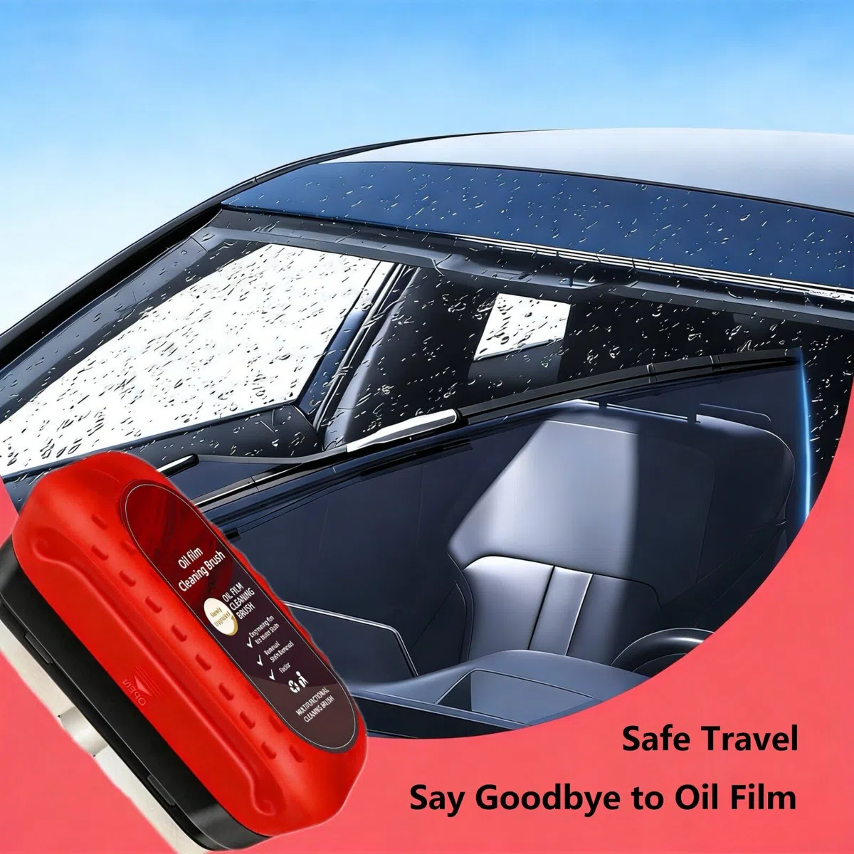 Oil Film Brush, Pulitore Vetri Auto, 2 Pezzi Spazzola di Pulizia Della Pellicola Olio, Automotive Oil Film Cleaning Brush, Detergente Per Parabrezza Auto, Pulitore Pellicole D'Olio