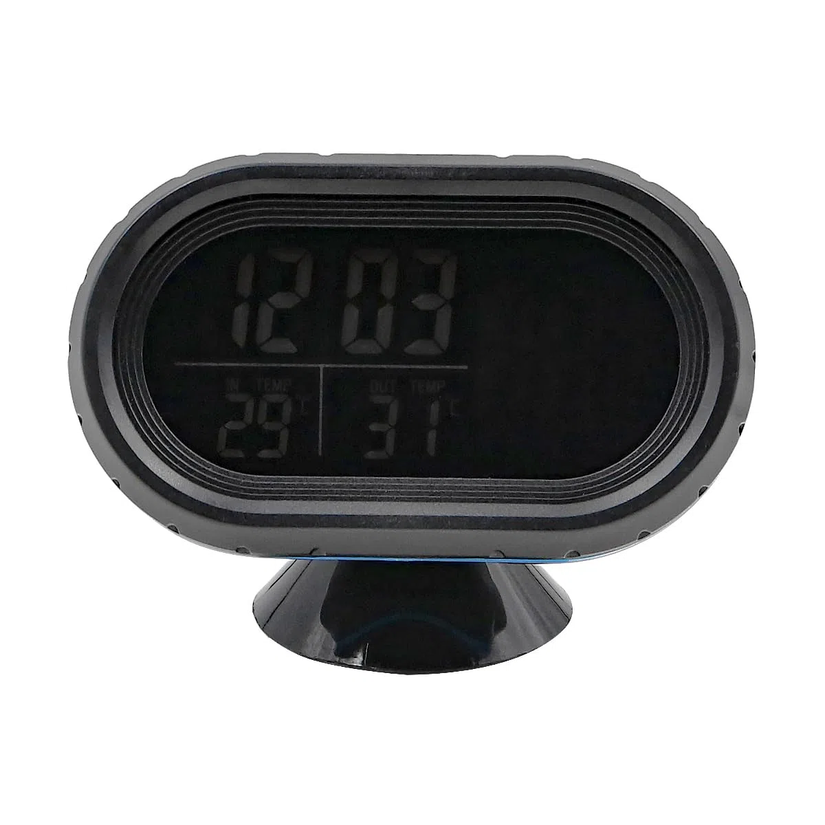 Orologio per Auto DC 12-24V Termometro Digitale per Auto Voltmetro Orologio con Base per Auto Camion Barca
