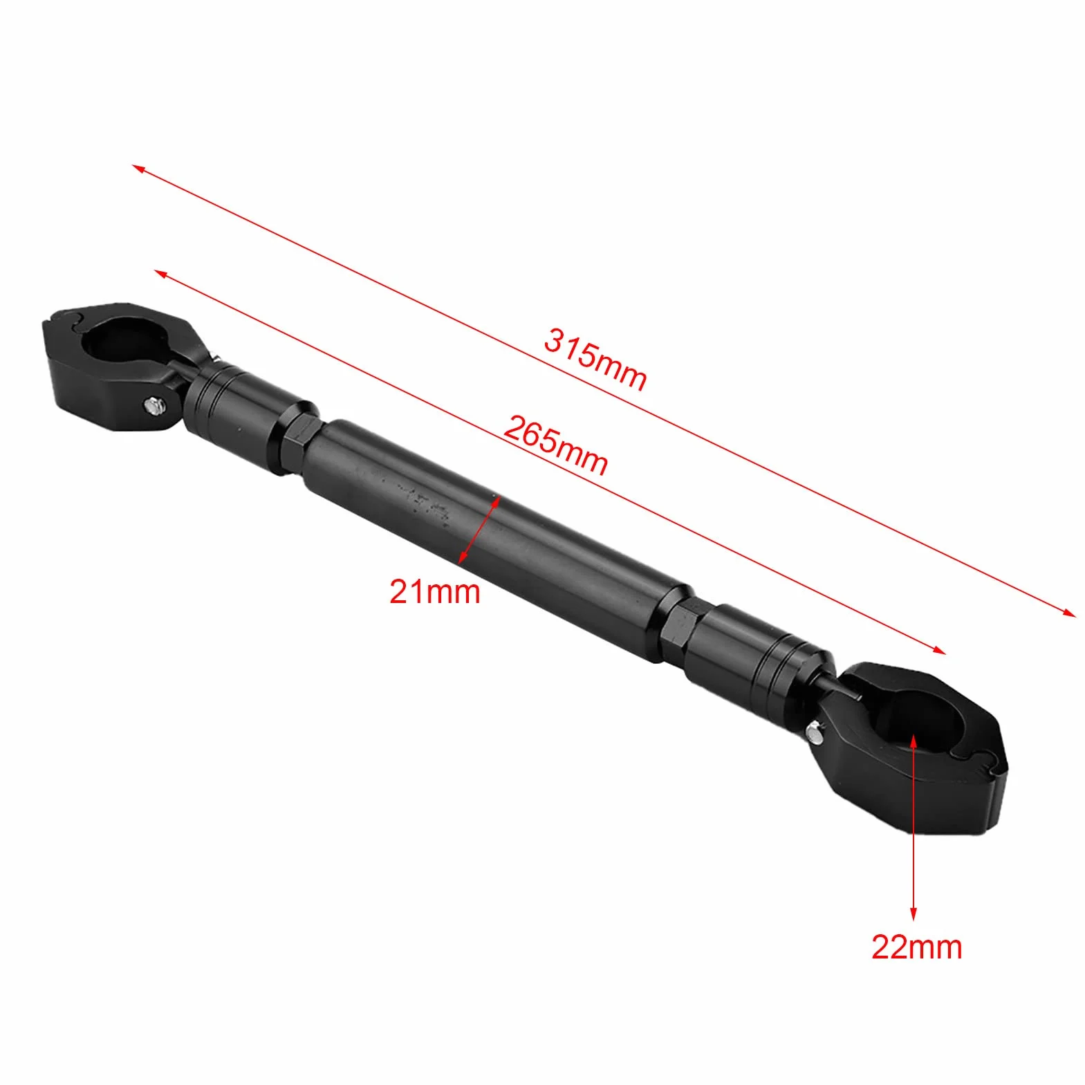 Barra Trasversale per Manubrio Bilanciato per Moto, Lega di Alluminio Resistente, Design Alla Moda, Diametro Universale 22 Mm, Compatibile con Supporto per Telefono (BLACK #02)