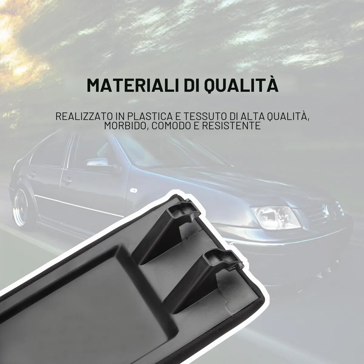 KASturbo Coperchio per Bracciolo Console Centralecompatibile con Jetta Bora Golf MK4 Polo Skoda Octavia Passat B5 nero Bracciolo In Tessuto Morbido nero