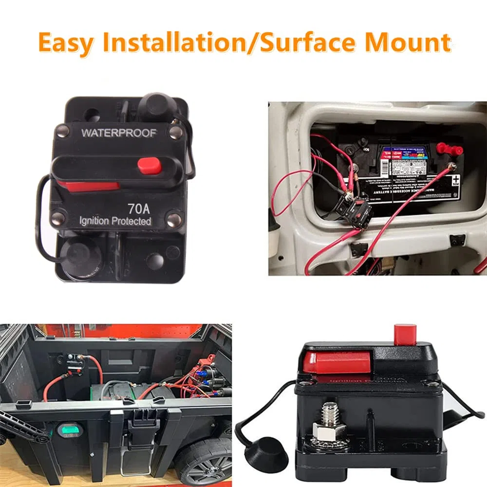 automatico per auto, 70 A, 12 V-48 V, impermeabile, con interruttore automatico e interruttore automatico, per interruttore manuale, inverter per auto (70 A)