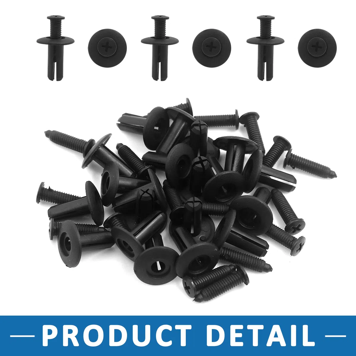 A ABSOPRO Rivetti Fissaggio Clip 8mm x 20mm x 20mm Plastica Nero (Set 20)