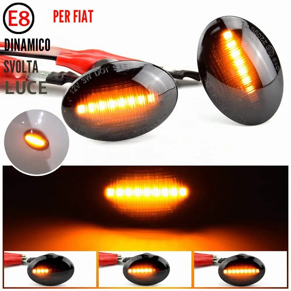 2pcs luci LED segnale di rotazione indicatori specchio laterale sinistro + destro con funzione dinamica compatibile con Fi-at 500/595/695, 500C/312, compatibile con A-barth