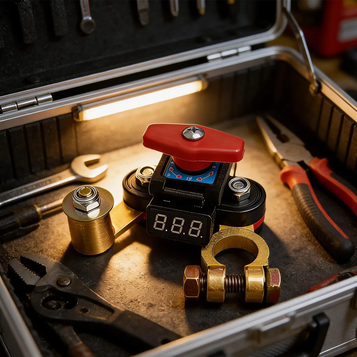 Pulsante Di Disconnessione Batteria Auto | Robusto per Veicolo 12V/24V - Isolatore Batteria Dispositivo Interruzione Alimentazione - per Camper SUV Nautico ATV Barca Viaggio Guida