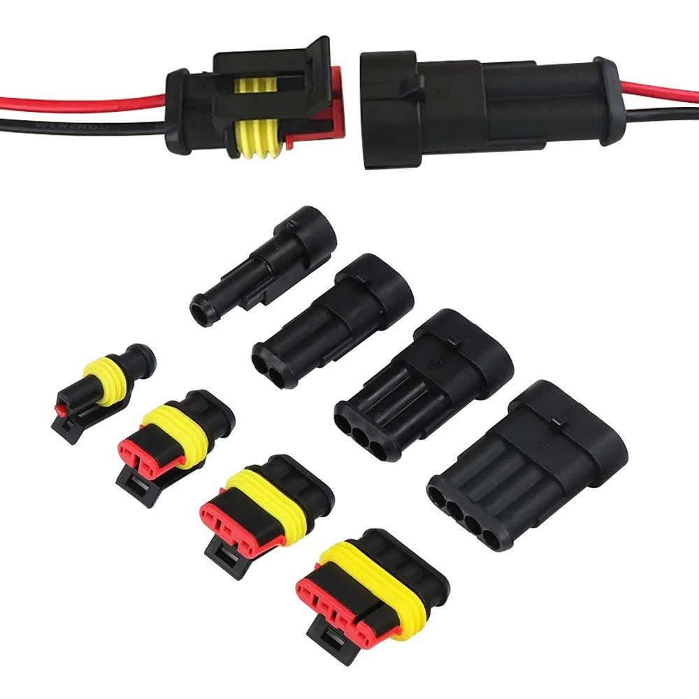 TOCYORIC 352 Pcs Connettore Impermeabile Auto 1/2/3/4 Pin, Elettrico Kit, Sigillato, 1.5mm Terminale Spina Impermeabile per Auto Camion Marina Moto