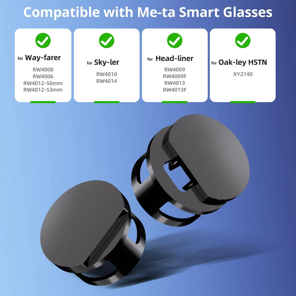 Copertura luminosa a LED per occhiali RayBan Meta Smart, blocco della luce regolabile compatibile con Wayfarer, Skyler, Headliner, Oakley Meta HSTN, 2025 Nuovo design leggero Meta Glasses Flash Cover