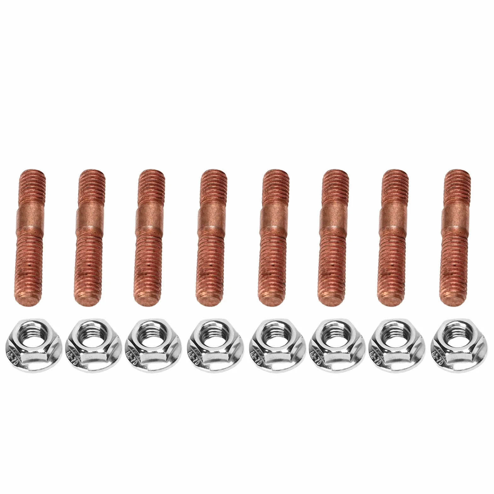 Yosoo Kit di PrigionieriFilettati M8 1.25 Ad Alte Prestazioni 8 Pezzi - Lega, Bullone Prigioniero Collettore di Scarico Resistente alle Alte Pressioni Bulloneria Dado,