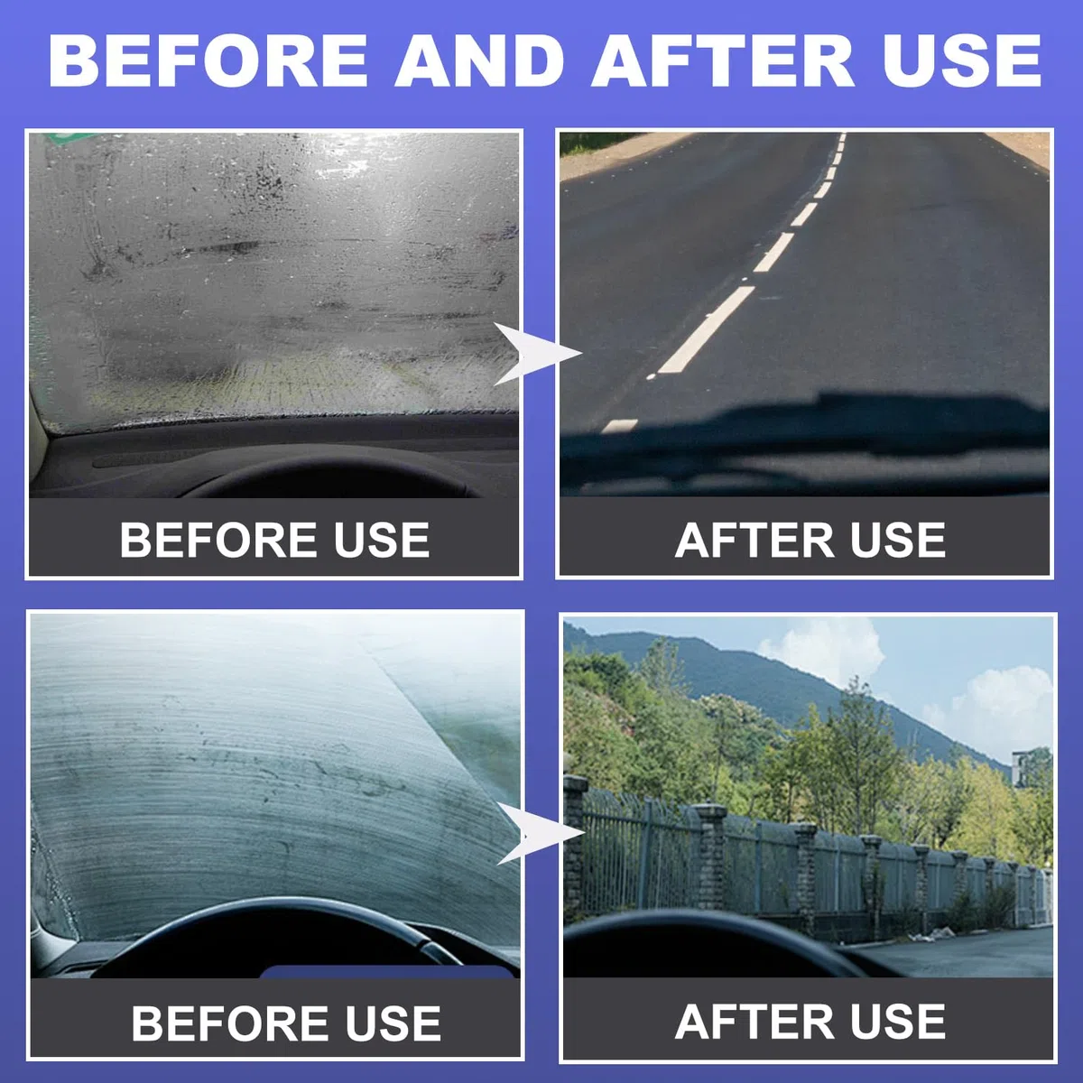 Spray antiappannamento per parabrezza auto, Spray Anti Appannamento Vetri Auto, Disappannare Il Parabrezza Dell'Auto e Rimuovere la Pioggia, Adatto a tutte le finestre per una visione completa, 100ml