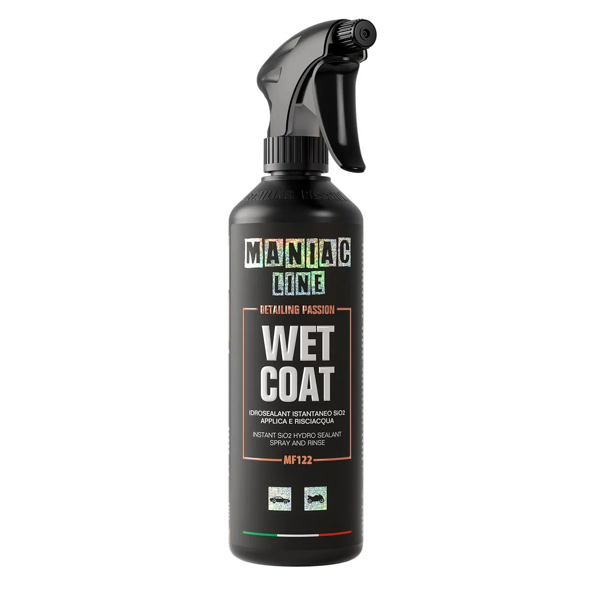 Maniac Line Wet Coat, Sigillante Idrorepellente SiO2 E Spray Protettivo per Carrozzeria e Vetri, 500ml
