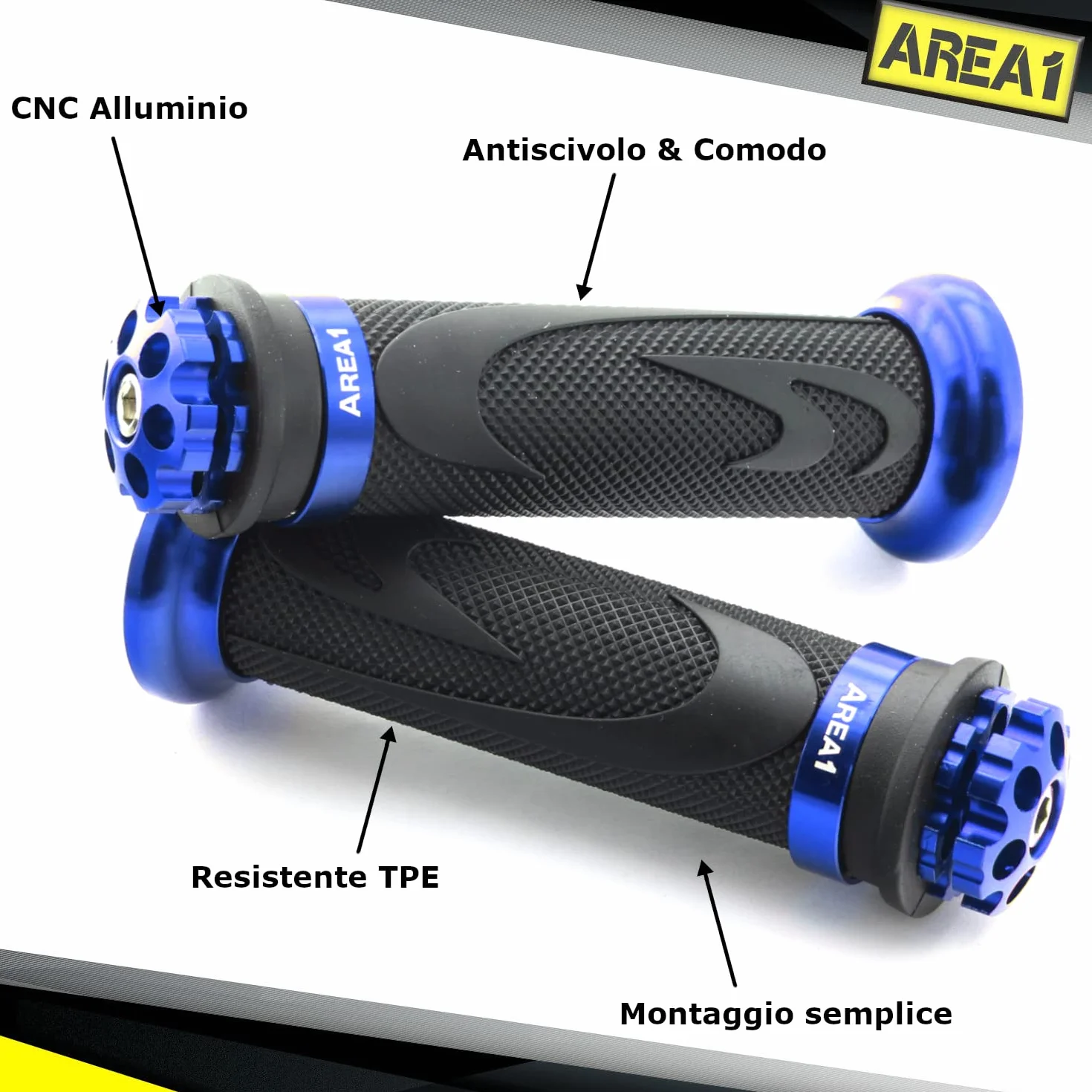 Manopole universali per motociclo/scooter, 22/24-25 mm (RS1)